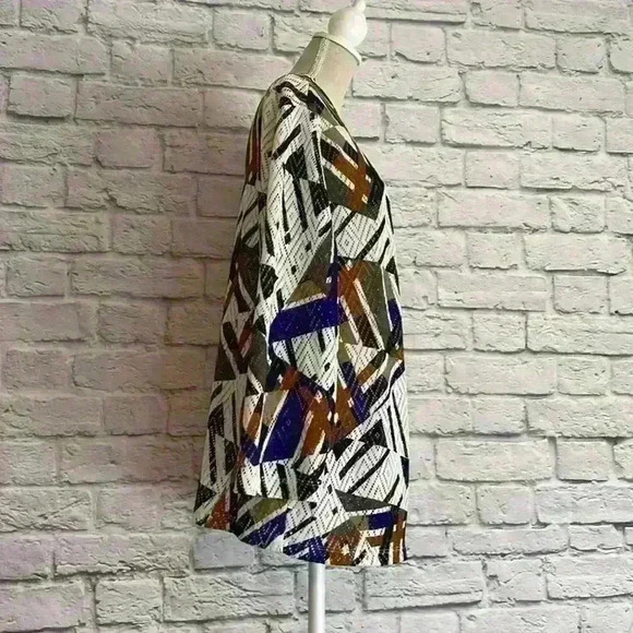 Alfred Dunner women’s cardigan open front geometric print 3/4 sleeves size S - Picture 2 of 6